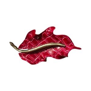 Vintage Ultra Craft Red Leaf Brooch